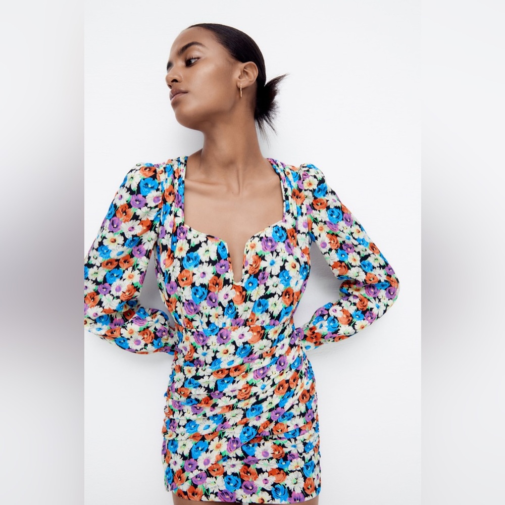 Zara floral print dress
